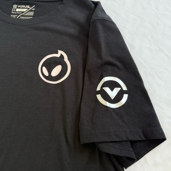 VIRUS Men's Black T-Shirt Size L - Picture 5 of 6